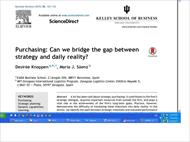 Purchasing: Can we bridge the gap between strategy and daily reality?